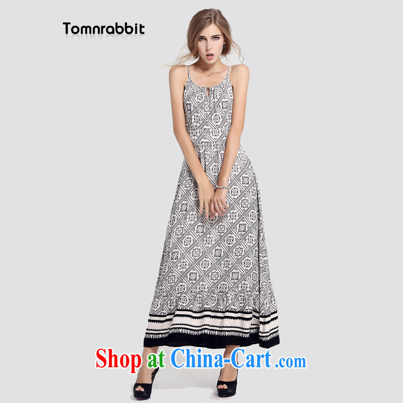 Cotton silk floral strap dress summer picture color XXXL, Tomnrabbit, shopping on the Internet