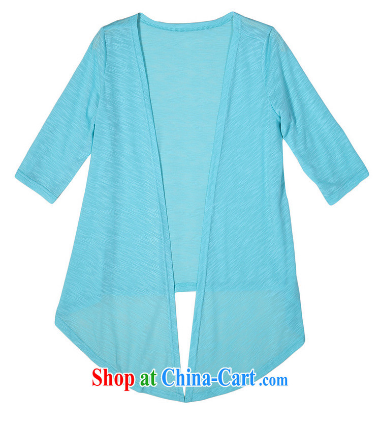 Yilandoap 2015 summer air-conditioning T-shirt thick mm larger Korean small jacket shawl sleeves in the T-shirt, jacket blue size of weight for height in the advisory service pictures, price, brand platters! Elections are good character, the national distribution, so why buy now enjoy more preferential! Health