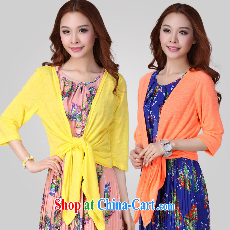 Yilandoap 2015 summer air-conditioning shirt thick mm larger Korean small jacket shawl sleeves in the T-shirt, jacket blue size of weight for height in the advisory service, the blue, and, on-line shopping