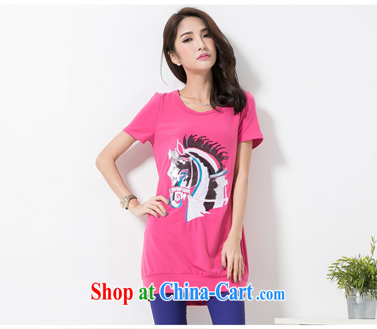 The honey beauty mm thick larger female new Summer in Europe and America, embroidery Ma Tau short-sleeved long T shirt T-shirt woman of 8755 red XXXXL pictures, price, brand platters! Elections are good character, the national distribution, so why buy now enjoy more preferential! Health