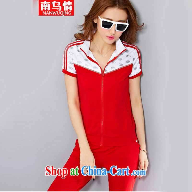 The Ukrainian and 2015 summer decoration, short-sleeved V collar, fashionable sports girls summer fashion on T-shirt, ladies leisure package GB red L, South Uzbekistan (nanwuqing), and, on-line shopping