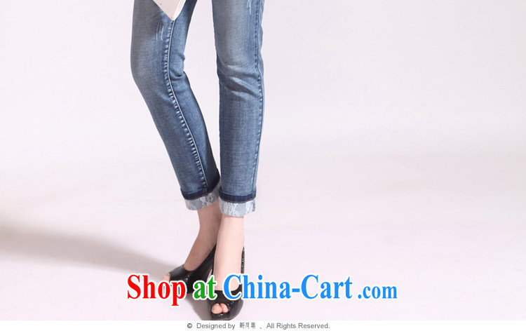 Crescent the Code women 9 jeans pants waist high graphics thin reference collection and cultivating meat lace thick MM large code and pants blue 34 pictures, price, brand platters! Elections are good character, the national distribution, so why buy now enjoy more preferential! Health