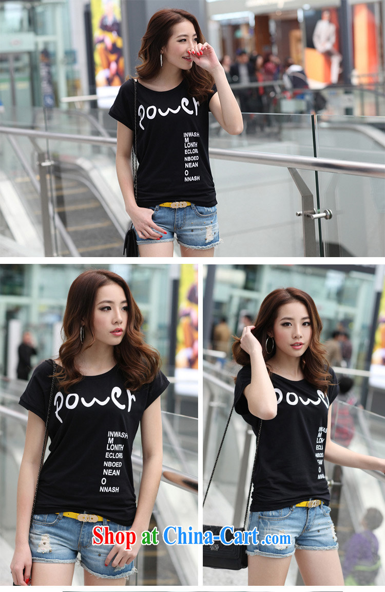 queen Yi Shan 2015 summer new female Korean version the code bat sleeves cotton short-sleeved shirt T 8076 black L pictures, price, brand platters! Elections are good character, the national distribution, so why buy now enjoy more preferential! Health