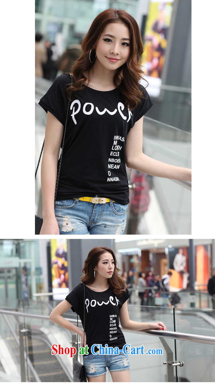 queen Yi Shan 2015 summer new female Korean version the code bat sleeves cotton short-sleeved shirt T 8076 black L pictures, price, brand platters! Elections are good character, the national distribution, so why buy now enjoy more preferential! Health