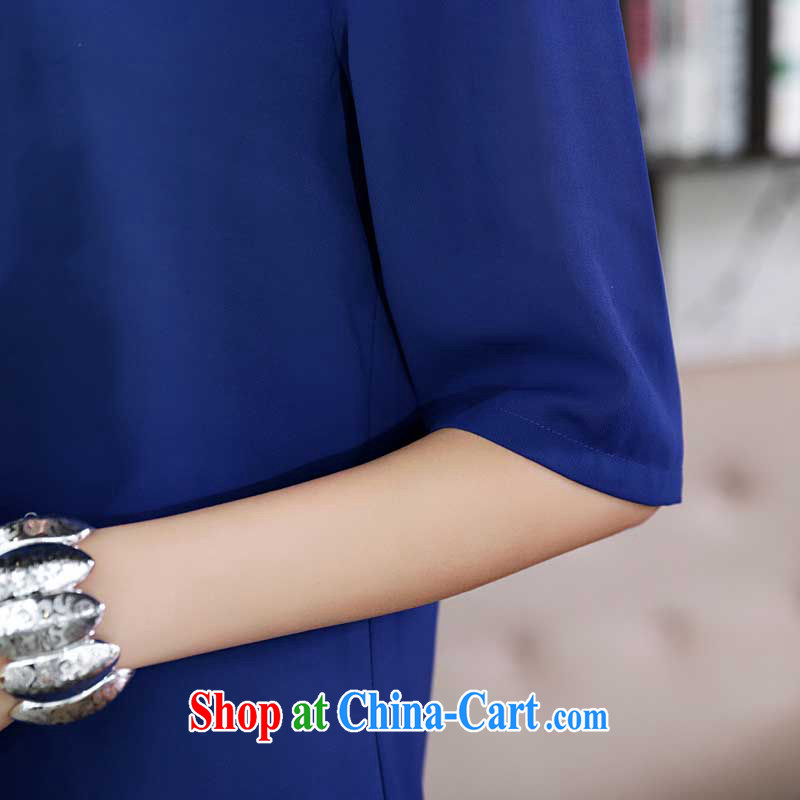 Morning would be 2015 and indeed increase, female fat mm spring loaded new Korean version does not rule out the cuff in cultivating graphics thin ice woven shirts T-shirt T shirt large blue code XXL, morning, and shopping on the Internet