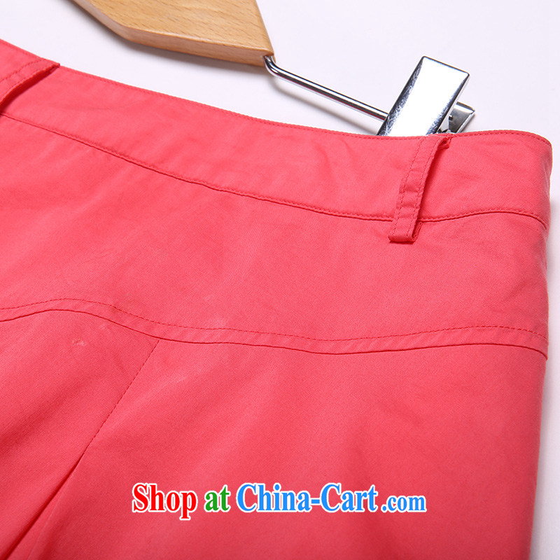 Slim Li-su summer 2014 new larger female 100 ground cotton waist in solid color, long, large skirt waist skirt Q 5096 red XXXL, slim Li-su, and shopping on the Internet