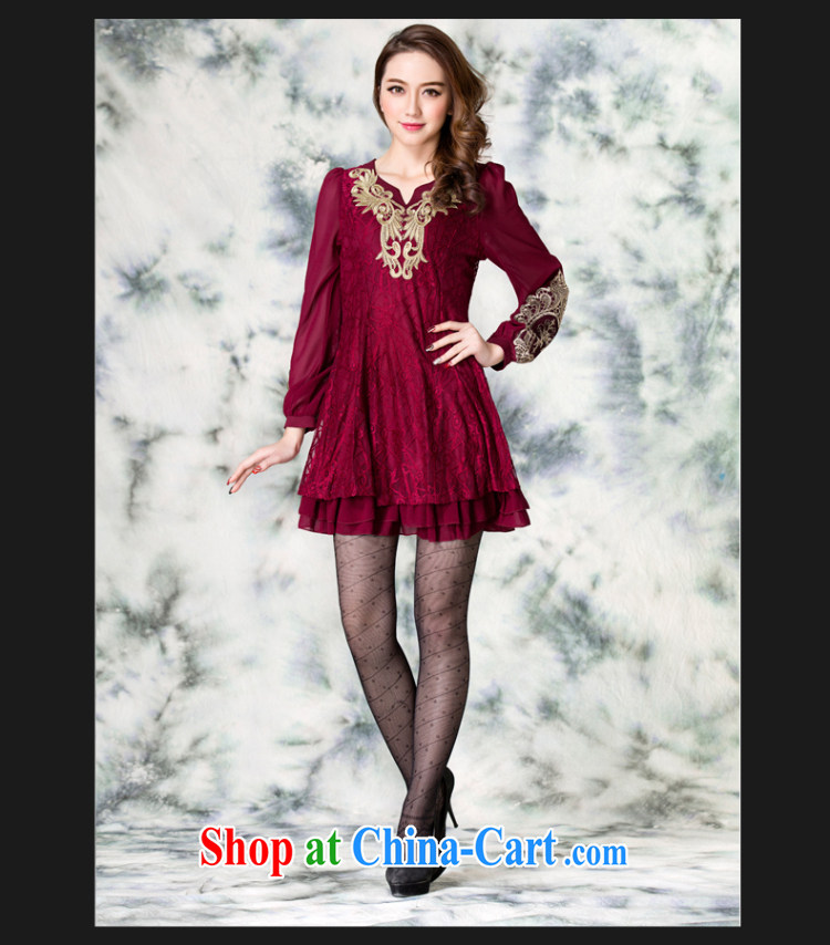 Jacob 2014 colorful new, larger female thick mm autumn loaded graphics thin long-sleeved embroidered lace dress A 5129 black 3 XL pictures, price, brand platters! Elections are good character, the national distribution, so why buy now enjoy more preferential! Health