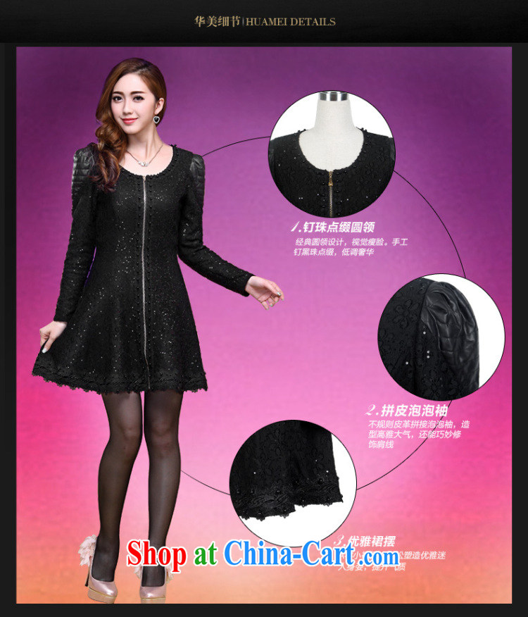 City, 2014 the Code women mm thick load fall dresses style graphics thin Korean thick sister dresses black XL pictures, price, brand platters! Elections are good character, the national distribution, so why buy now enjoy more preferential! Health