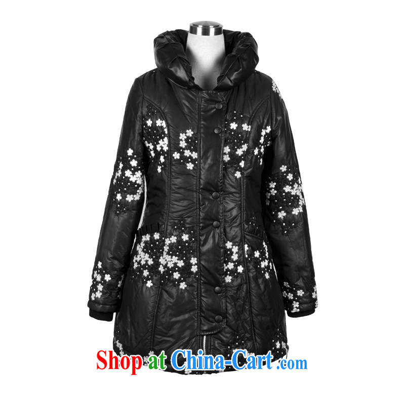 Jacob 2014 colorful larger women mm thick spring in female long warm thick quilted coat female new jacket, 3278 A black 5 XL