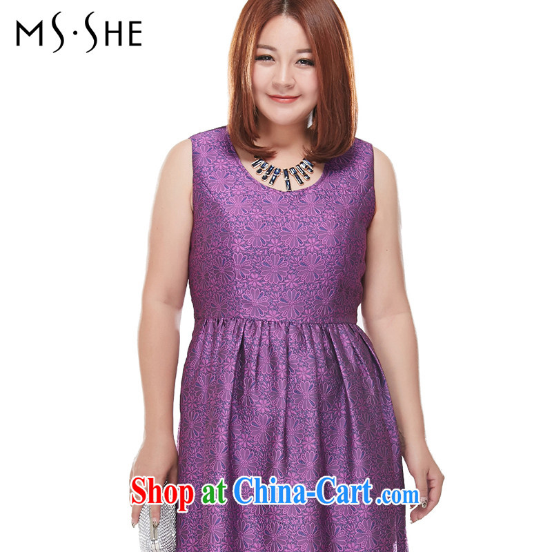 MsShe XL female 2014 round-collar 100 to vest skirt clearance 7331 purple 2 XL