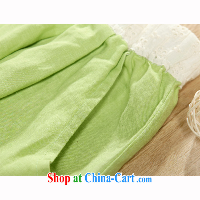 Cheuk-yan Yi Lai shadow summer on the new larger female Elastic waist loose video thin cotton the girl pants candy color 9 pants YG 6832 green 2 XL, Cheuk-yan Yi-lai, and shopping on the Internet