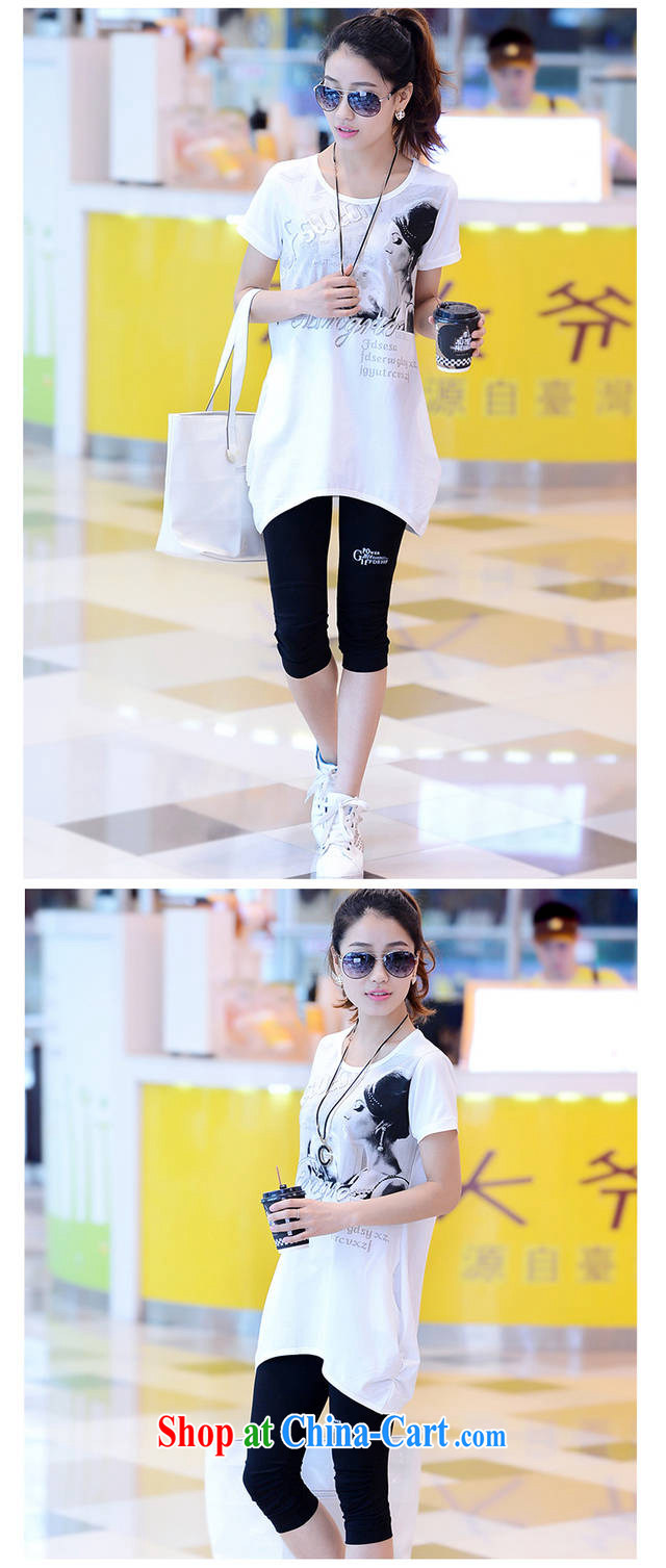 Rate the 2015 summer new Korean fashion loose thick MM large, women's clothing, long, short-sleeved female T shirt Sports & Leisure suite 8221 white XXL pictures, price, brand platters! Elections are good character, the national distribution, so why buy now enjoy more preferential! Health