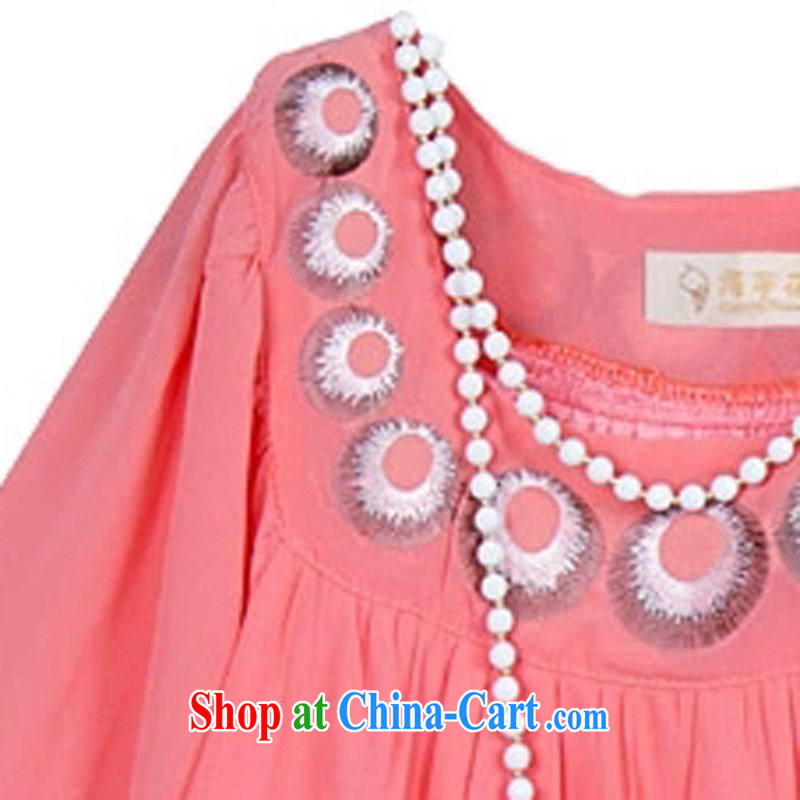 The line spend a lot, girls with summer new Korean version graphics thin thick mm round-collar embroidered loose snow woven shirts 2 L QZL 3 1 of both the Red Cross, the line, the code is female, and shopping on the Internet