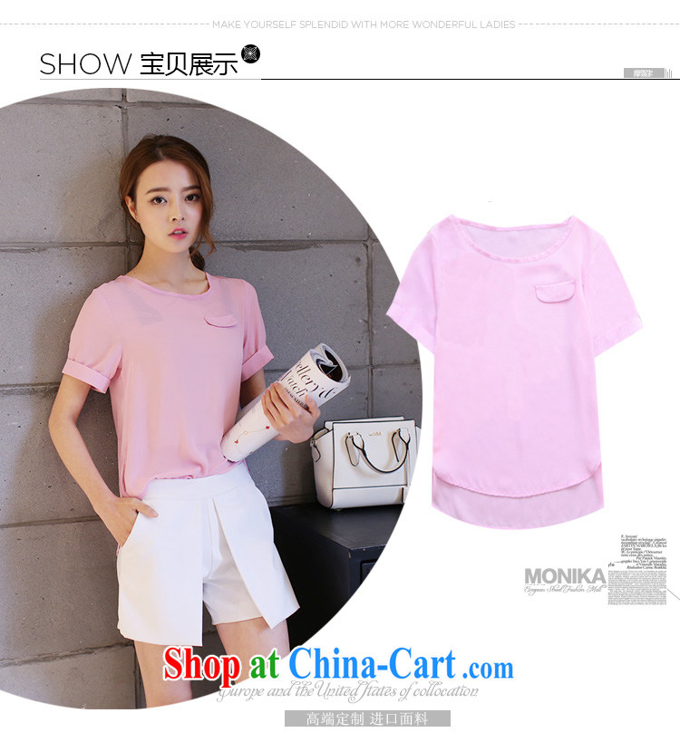 XL female 2015 mm thick summer Korean version of the new, thick sister graphics thin false pocket relaxed round-collar snow woven shirts Purple Pink XXXXL pictures, price, brand platters! Elections are good character, the national distribution, so why buy now enjoy more preferential! Health