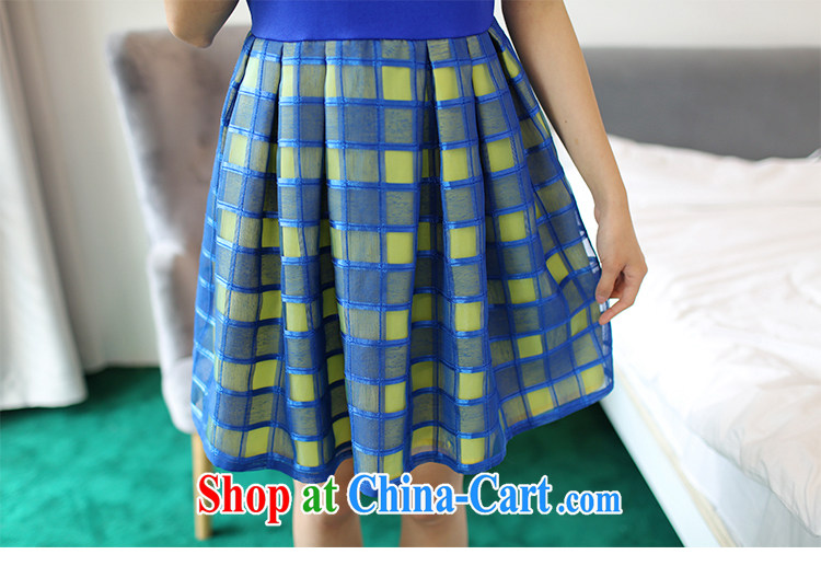 Moses Veronica larger female summer thick sister new 2015 commuter Korean video thin fat girl girl short-sleeved dresses blue XXXL pictures, price, brand platters! Elections are good character, the national distribution, so why buy now enjoy more preferential! Health