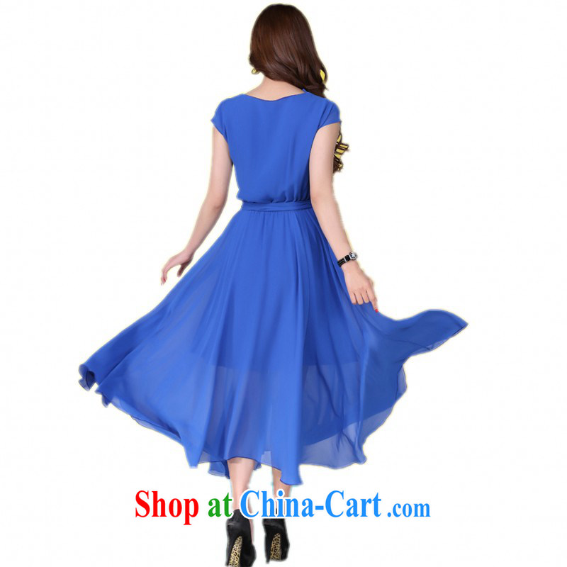 The delivery package as soon as possible e-mail 2015 summer is indeed the XL long skirt solid ice woven large beach skirt thick mm elegance short-sleeved dresses blue 5 XL about about 185 - 200 jack, land is still the garment, and, online shopping