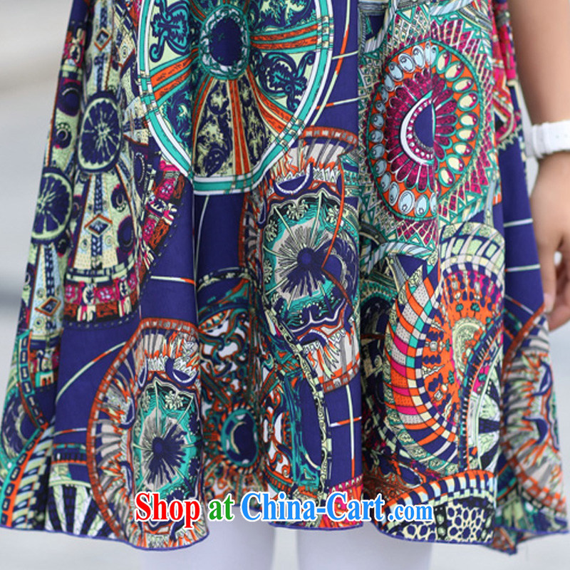 2014 summer is the XL thick mm female American and European wind sleeveless round neck graphics thin ice woven shirts sleeveless dresses girls picture color XXL, Biao (BIAOSHANG), the Code women, shopping on the Internet