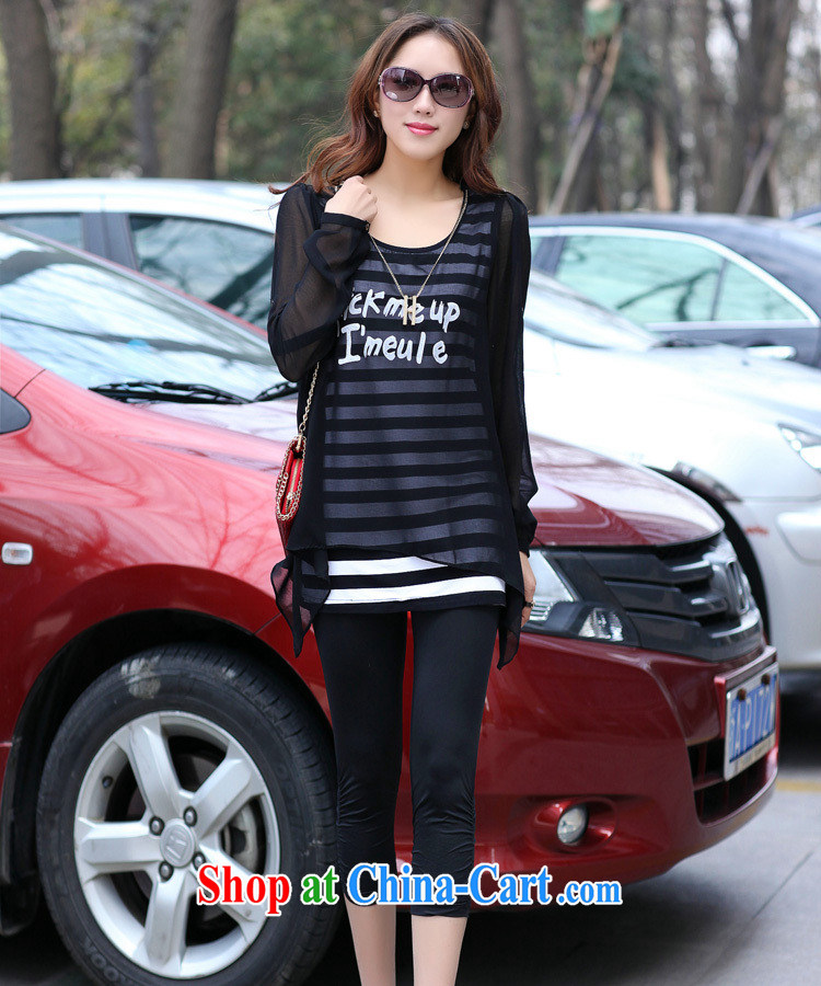Autumn 2015 the thick mm Korean version XL girls long-sleeved loose video thin leave two female T shirt snow streaks woven shirts black XL pictures, price, brand platters! Elections are good character, the national distribution, so why buy now enjoy more preferential! Health