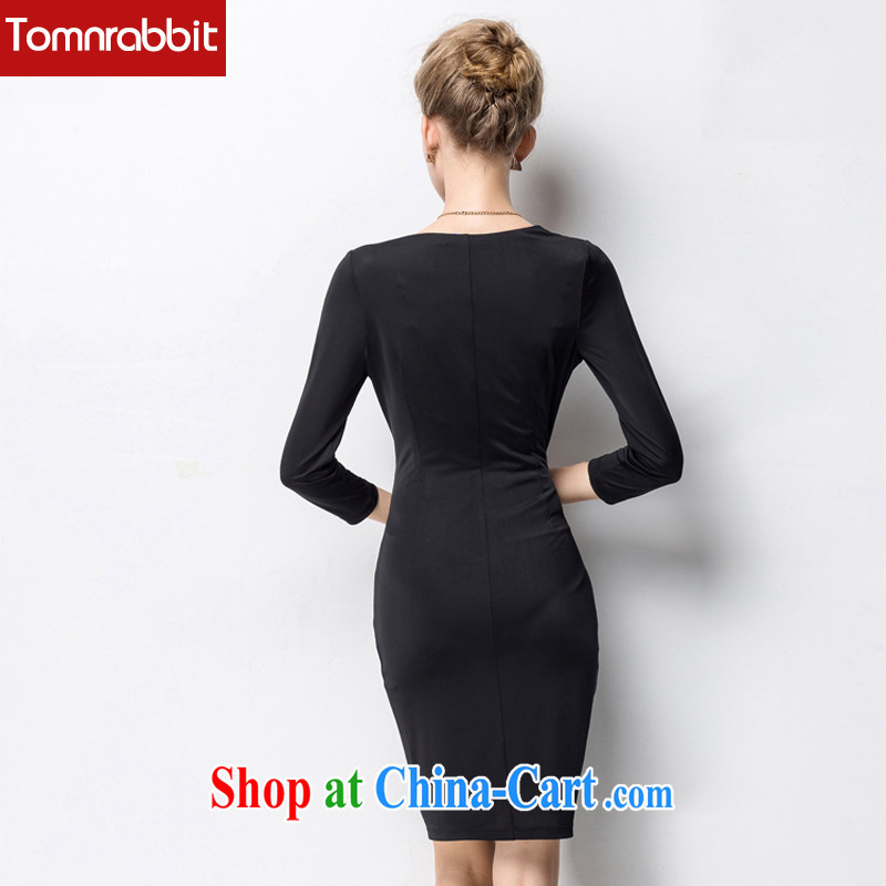 Tomnrabbit new 2015 the European site the code female long-sleeved dresses summer beauty in Europe video thin black L, Tomnrabbit, shopping on the Internet