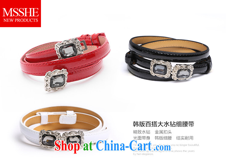 MSSHE larger female Korean version 100 ground water drilling thin belt stylish varnished leather larger lap belt decorations B 11 red 122 * 1.3 pictures, price, brand platters! Elections are good character, the national distribution, so why buy now enjoy more preferential! Health