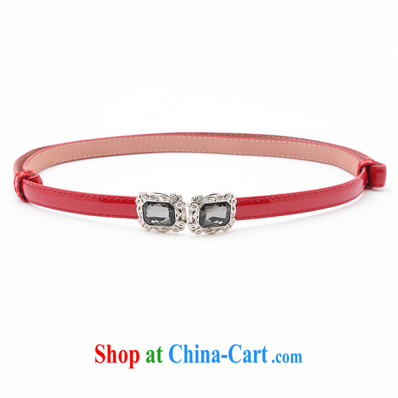 The MSSHE code female Korean version 100 ground water drilling thin belt stylish varnished leather large code lap belt decorations B 11 red 122 * 1.3, Susan Carroll, Ms Elsie Leung Chow (MSSHE), online shopping