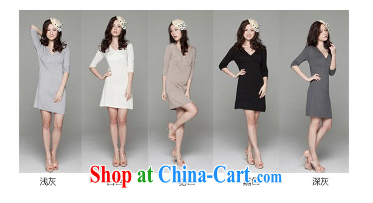 Surplus may 2014 autumn new Korean version the code female V collar dresses comfortable thick mmv collar high-waist dresses girls video thin xxxxl white M - quality fabric pictures, price, brand platters! Elections are good character, the national distribution, so why buy now enjoy more preferential! Health