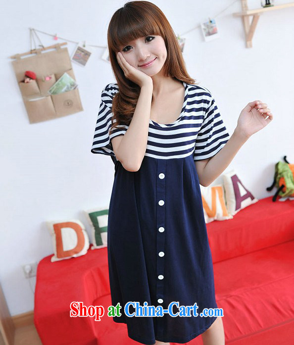 would like to heart Color cabinet 2014 cotton summer new Korean pregnant women dress streaks pregnant women dress front tie pregnant women dress 1117 ll blue striped XL pictures, price, brand platters! Elections are good character, the national distribution, so why buy now enjoy more preferential! Health