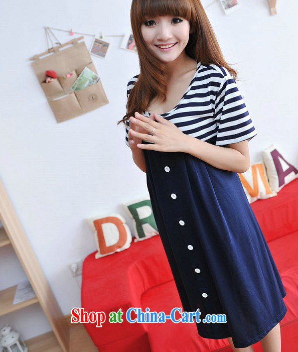 would like to heart Color cabinet 2014 cotton summer new Korean pregnant women dress streaks pregnant women dress front tie pregnant women dress 1117 ll blue striped XL pictures, price, brand platters! Elections are good character, the national distribution, so why buy now enjoy more preferential! Health