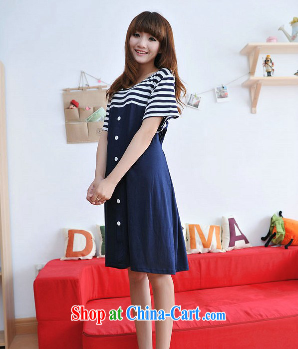 would like to heart Color cabinet 2014 cotton summer new Korean pregnant women dress streaks pregnant women dress front tie pregnant women dress 1117 ll blue striped XL pictures, price, brand platters! Elections are good character, the national distribution, so why buy now enjoy more preferential! Health