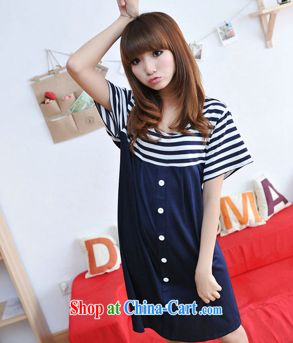 would like to heart Color cabinet 2014 cotton summer new Korean pregnant women dress streaks pregnant women dress front tie pregnant women dress 1117 ll blue striped XL pictures, price, brand platters! Elections are good character, the national distribution, so why buy now enjoy more preferential! Health