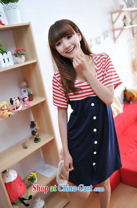 would like to heart Color cabinet 2014 cotton summer new Korean pregnant women dress streaks pregnant women dress front tie pregnant women dress 1117 ll blue striped XL pictures, price, brand platters! Elections are good character, the national distribution, so why buy now enjoy more preferential! Health