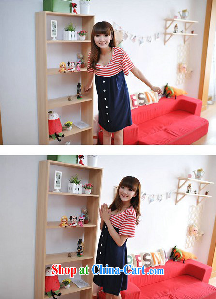 would like to heart Color cabinet 2014 cotton summer new Korean pregnant women dress streaks pregnant women dress front tie pregnant women dress 1117 ll blue striped XL pictures, price, brand platters! Elections are good character, the national distribution, so why buy now enjoy more preferential! Health