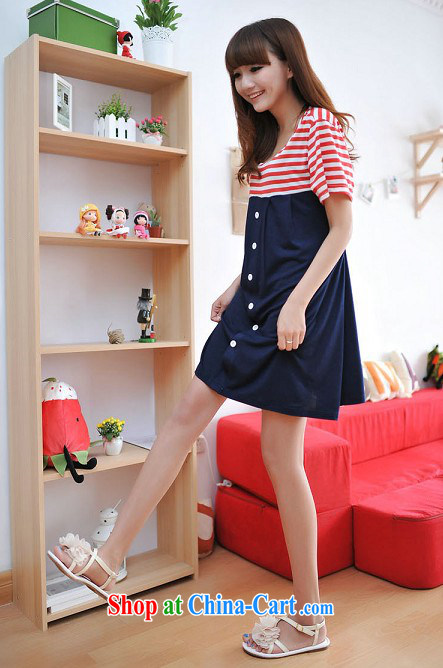 would like to heart Color cabinet 2014 cotton summer new Korean pregnant women dress streaks pregnant women dress front tie pregnant women dress 1117 ll blue striped XL pictures, price, brand platters! Elections are good character, the national distribution, so why buy now enjoy more preferential! Health