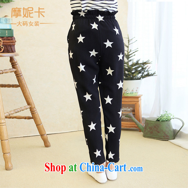 mm thick summer 2014 the Code women with thick sister graphics thin Korean version of the new paragraph 5 star 9 pants, trousers children black XXXXL, Moses Veronica, the Code women, shopping on the Internet