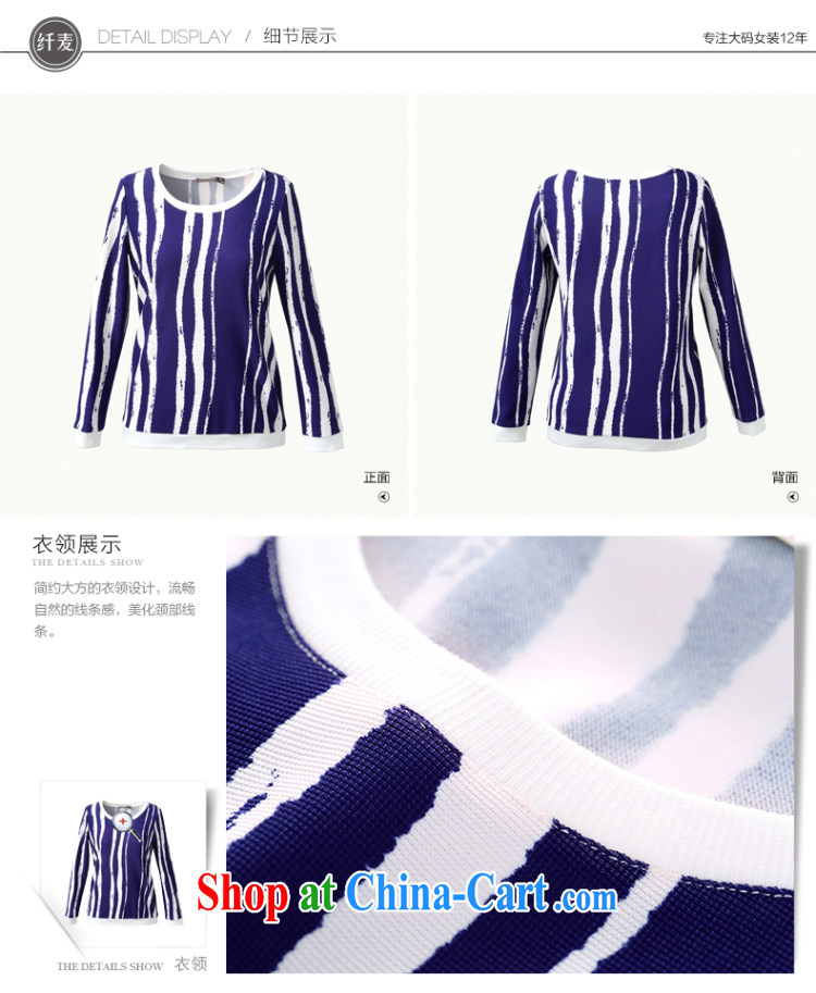The Mak larger women fall 2014 with new thick mm stylish stripes style long-sleeved T-shirt T-shirt woman 43,035 royal blue 5 XL pictures, price, brand platters! Elections are good character, the national distribution, so why buy now enjoy more preferential! Health