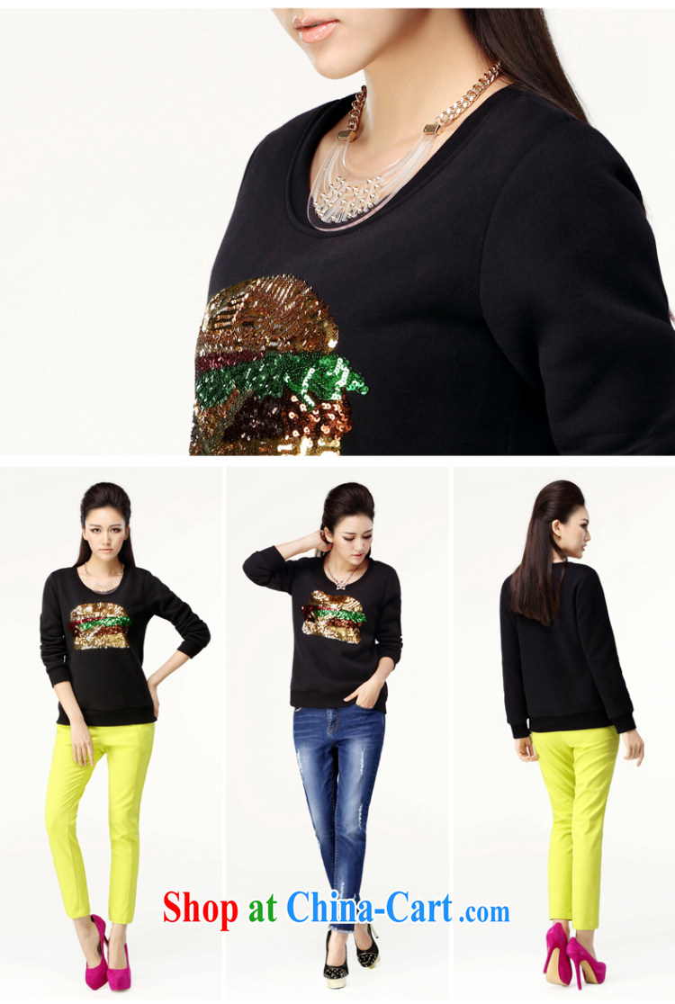 The Mak larger women fall 2014 with new thick mm stylish embroidered 100 ground long-sleeved sweater girl T-shirt 43,057 black 4 XL pictures, price, brand platters! Elections are good character, the national distribution, so why buy now enjoy more preferential! Health