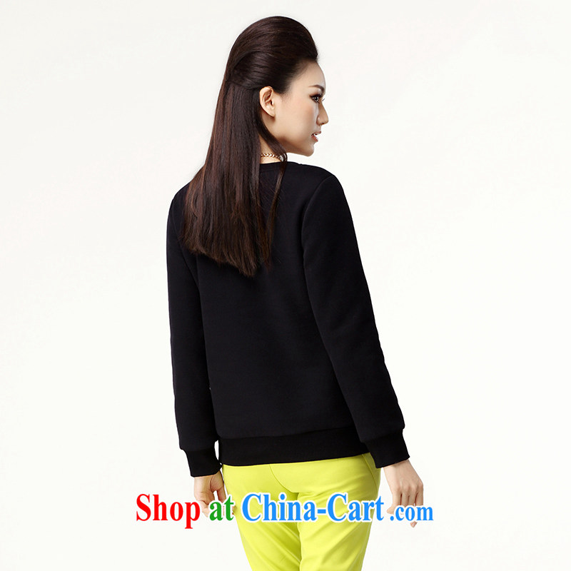 The Mak is the women fall 2014 with new thick mm stylish embroidery on 100 long-sleeved sweater girl T-shirt 43,057 black 4 XL, former Yugoslavia, Mak, and shopping on the Internet
