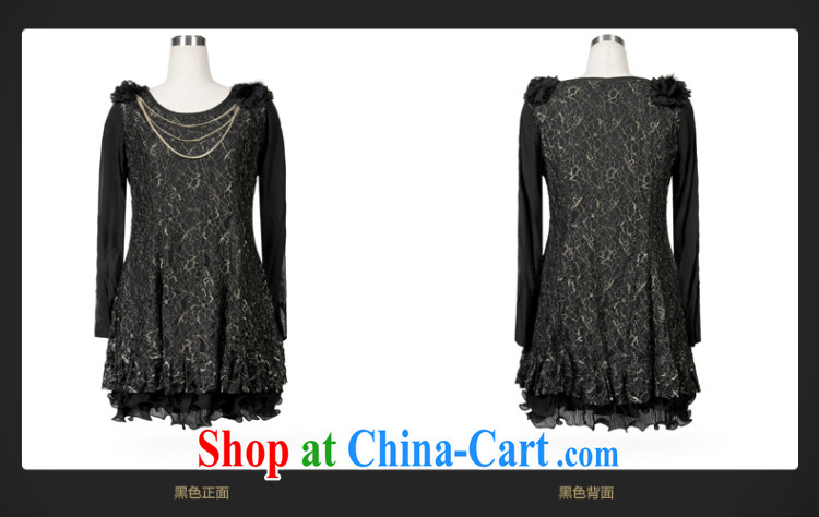 Colorful, larger female thick mm autumn new 2014, thick sister graphics thin lace dresses A 8117 black 2 XL pictures, price, brand platters! Elections are good character, the national distribution, so why buy now enjoy more preferential! Health