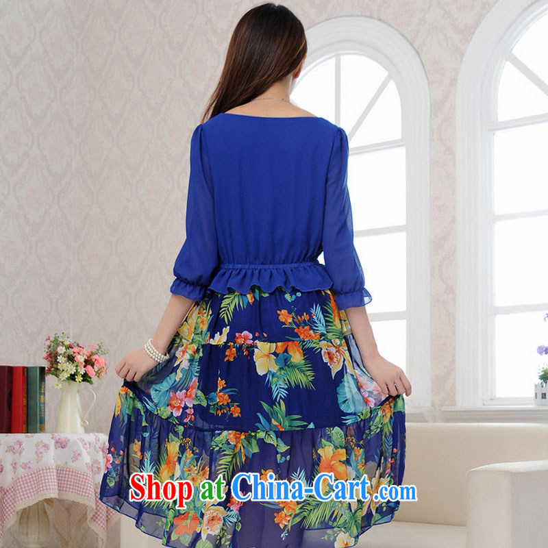 Constitution Yi XL dresses 2015 new summer bohemian beach snow skirt woven skirt thick sister stylish stitching stamp dresses holiday dresses blue spend 4 XL 155 - 170 jack, constitution and clothing, and shopping on the Internet