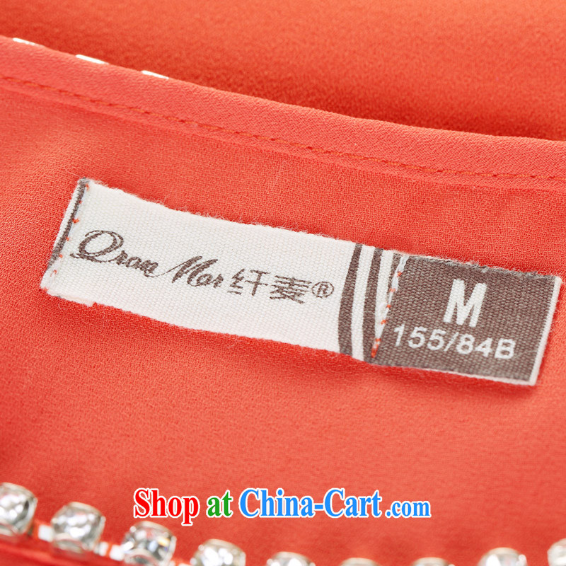 Slim, Mr Big, women fall 2014 with new thick mm stylish Korean lanterns sleeveless long-sleeved shirt T 43,085 red-orange 5 XL, former Yugoslavia, Mak, and shopping on the Internet