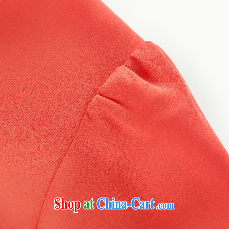 Slim, Mr Big, women fall 2014 with new thick mm stylish Korean lanterns sleeveless long-sleeved shirt T 43,085 red-orange 5 XL, former Yugoslavia, Mak, and shopping on the Internet