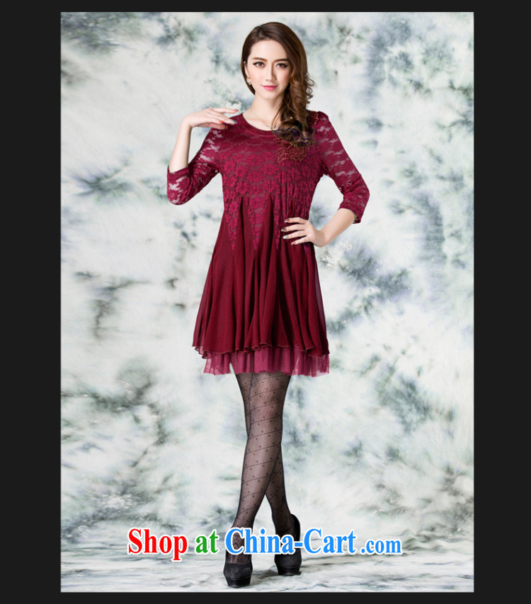 Colorful, larger women fall 2014 with new thick sister retro lace stitching 7 cuff dress A 1560 black 2 XL pictures, price, brand platters! Elections are good character, the national distribution, so why buy now enjoy more preferential! Health