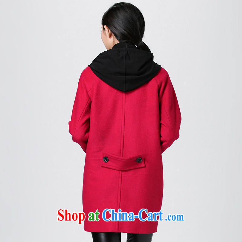 Water with new loose hair that coats 2014 spring Korean female temperament the code so the jacket DM of 2494 red XL, water itself (SHUIMIAO), online shopping