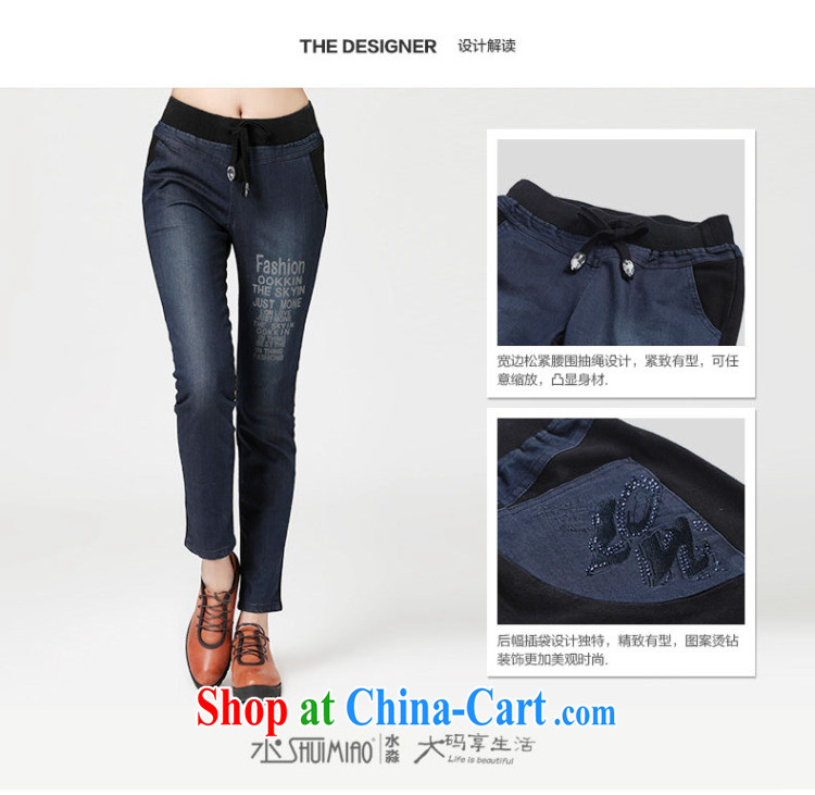 Water Fall of new Korean cotton stitching jeans 2014 larger female stamp graphics thin trousers QW 2399, possession XXL pictures, price, brand platters! Elections are good character, the national distribution, so why buy now enjoy more preferential! Health