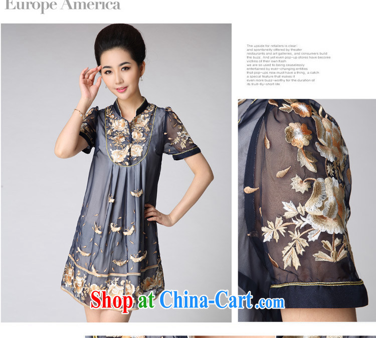 standing waves with high-end larger women 2015 new Summer in Europe and the aura video thin thick mm embroidered dress royal blue XXXXXL pictures, price, brand platters! Elections are good character, the national distribution, so why buy now enjoy more preferential! Health
