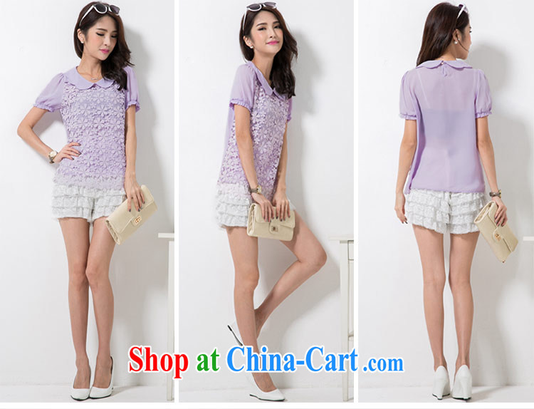 The honey beauty new summer Korean snow woven shirts bubble cuff large code beauty lace T-shirt T shirts female 85,288 yellow XXXXL pictures, price, brand platters! Elections are good character, the national distribution, so why buy now enjoy more preferential! Health