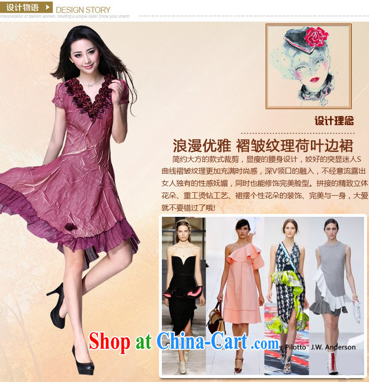Standing wave the mother load 2015 new summer elegance elegant beauty graphics thin large code, dresses wine red XXXXL pictures, price, brand platters! Elections are good character, the national distribution, so why buy now enjoy more preferential! Health