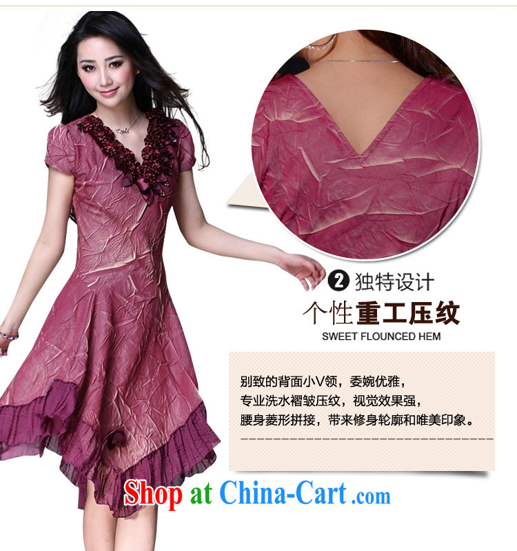 Standing wave the mother load 2015 new summer elegance elegant beauty graphics thin large code, dresses wine red XXXXL pictures, price, brand platters! Elections are good character, the national distribution, so why buy now enjoy more preferential! Health