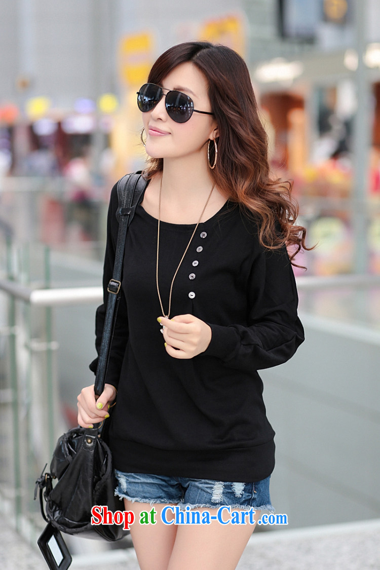 KRTRACY autumn 2014 new Korean fashion female round-collar long-sleeved loose, long T pension increase, female T pension SY 8075 black XXXXL pictures, price, brand platters! Elections are good character, the national distribution, so why buy now enjoy more preferential! Health