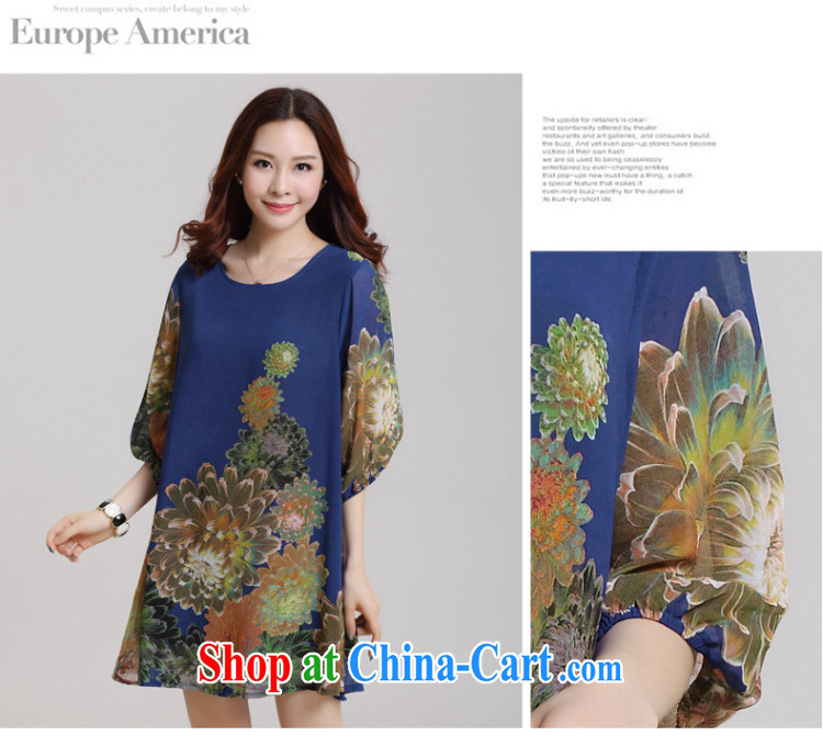 standing waves the king, female Korean version 2015 new thick MM 200 Jack summer 3 D flowers, loose dresses blue XXL pictures, price, brand platters! Elections are good character, the national distribution, so why buy now enjoy more preferential! Health